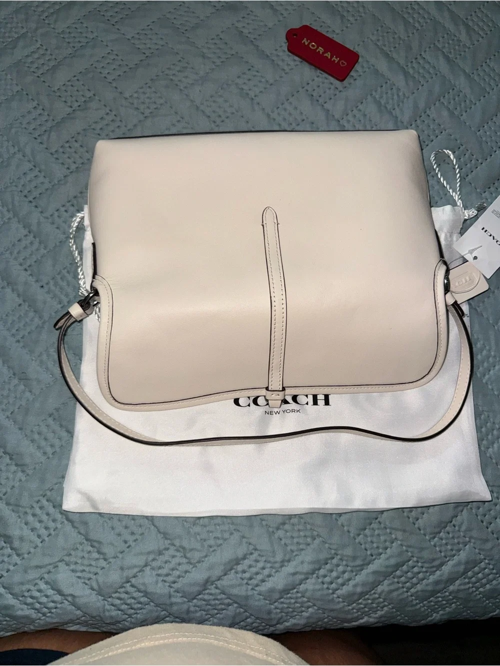Coach Chalk Hampton Leather Shoulder Bag